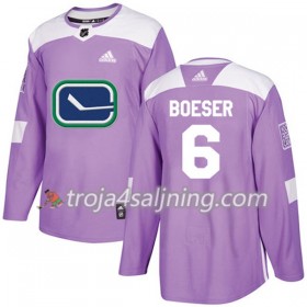 Vancouver Canucks tröja Brock Boeser 6 Adidas 2017-2018 Lila Fights Cancer Practice Authentic - NHL Tröjor Herr